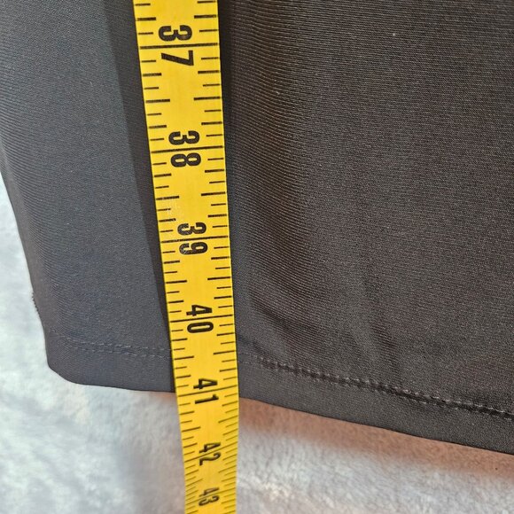 Jones Studio Draped Ruffle Midi Dress Womens Size 14 Black Party fitted cocktail - Picture 8 of 13